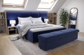 Łóżko tapicerowane do sypialni Helsinki - granatowe