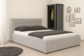 Basic łóżko tapicerowane podwójne ekonomiczne tkanina Monolith 84 jasnoszary.png