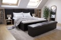 Łóżko tapicerowane do sypialni Helsinki - skóra czarna