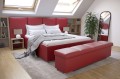 Łóżko tapicerowane do sypialni Helsinki - skóra czerwona