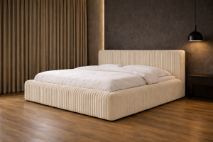 Łóżko Gładkie Sztruks