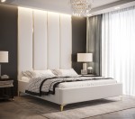 Panele tapicerowane ZŁOTE PROSTE oraz łóżko tapicerowane 