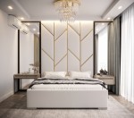 Panele tapicerowane ZŁOTE JODŁA oraz łóżko tapicerowane 