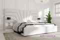 tapicerowane łóżko do sypialni białe
