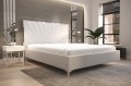 łóżko do sypialni Royal, biała ekoskóra