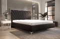 łóżko do sypialni Royal, czarna ekoskóra
