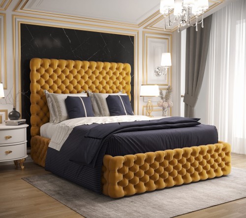 Łóżko tapicerowane glamour magic velvet 2215