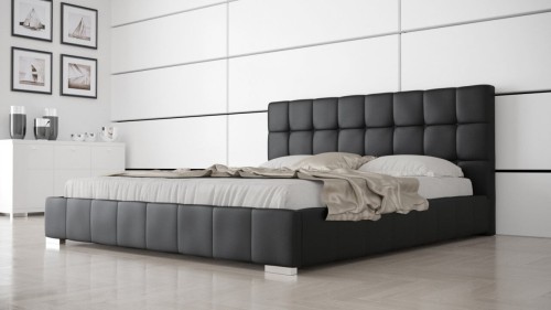 łóżko hermes, czarna skóra, loft.jpg